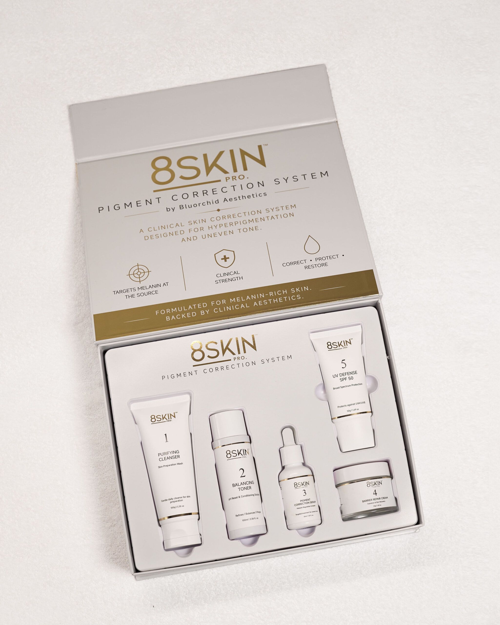 The 8SKIN PRO Pigment Correction System, open